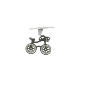 CUBIC ZIRCONIA BICYCLE STERLING SILVER PENDANT