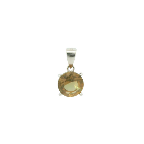ZULTANITE CUBIC ZIRCONIA STERLING SILVER PENDANT, THE COLOR OF THE STONE CHANGES WITH DIFFERENT LIGHTING (ROUND)