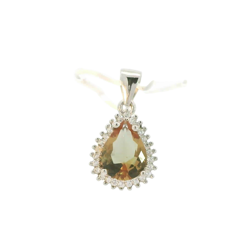 ZULTANITE PENDANT, CUBIC ZIRCONIA STERLING SILVER,T(OVAL PEAR)