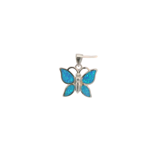 BLUE LAB OPAL STERLING SILVER PENDANT (BUTTERFLY)