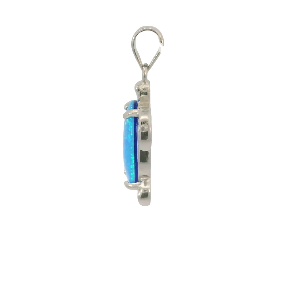 BLUE LAB OPAL STERLING SILVER PENDANT (TURTLE)