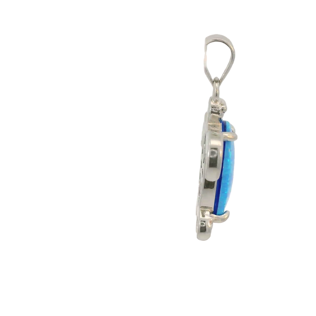 BLUE LAB OPAL STERLING SILVER PENDANT (TURTLE)