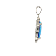 Load image into Gallery viewer, BLUE LAB OPAL STERLING SILVER PENDANT (TURTLE)