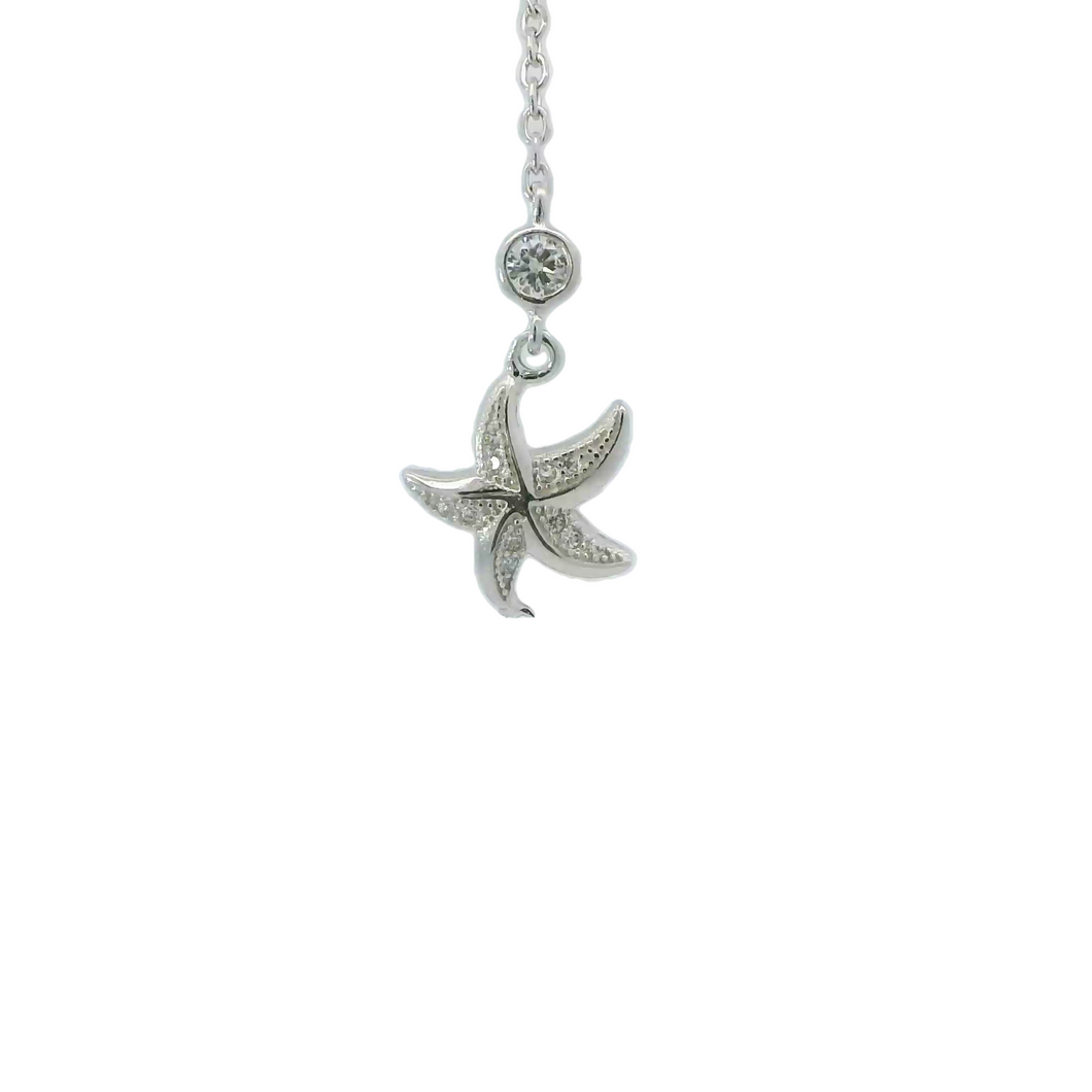 CUBIC ZIRCONIA STERLING SILVER BRACELET (STARFISH)