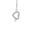 CUBIC ZIRCONIA STERLING SILVER BRACELET (HEART)
