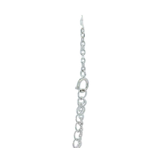 CUBIC ZIRCONIA STERLING SILVER BRACELET (HEART)