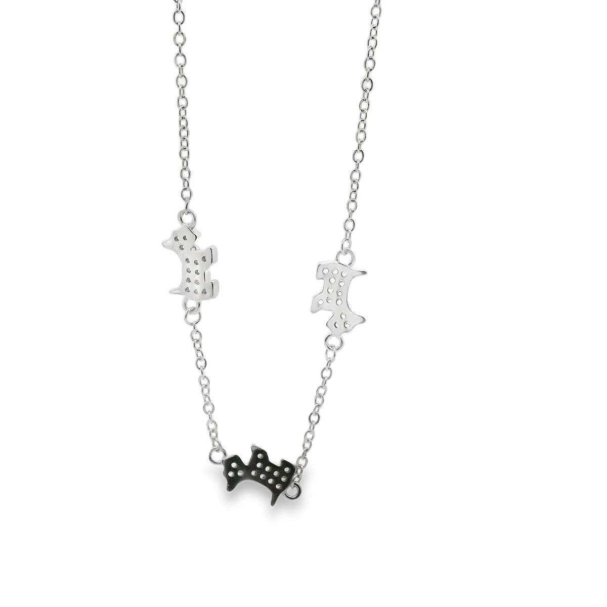 STERLING SILVER CZ DOGS BRACELET