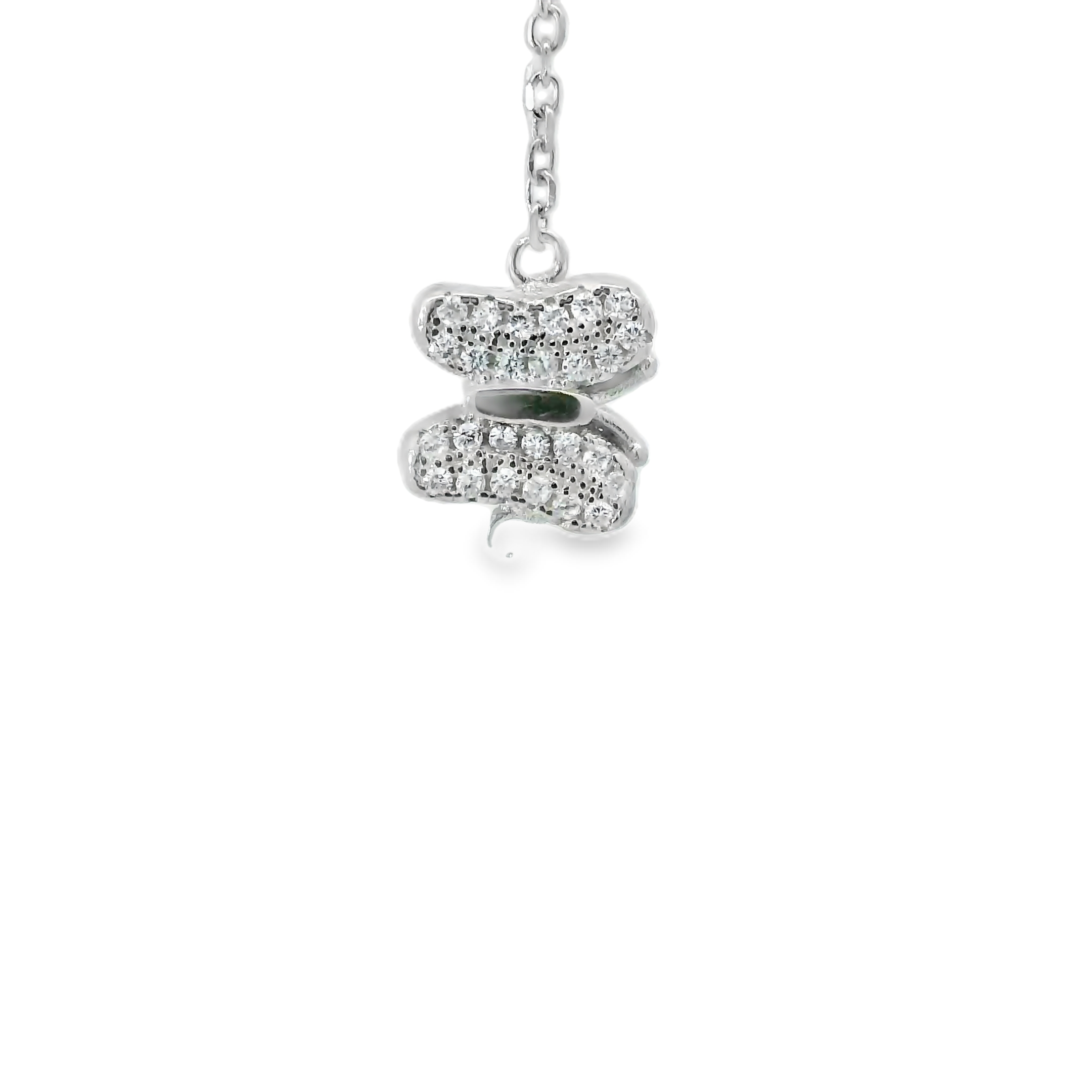 CUBIC ZIRCONIA STERLING SILVER BRACELET (BUTTERFLY)