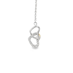 CUBIC ZIRCONIA STERLING SILVER BRACELET (HEARTS)