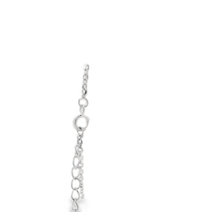 CUBIC ZIRCONIA STERLING SILVER BRACELET (HEARTS)