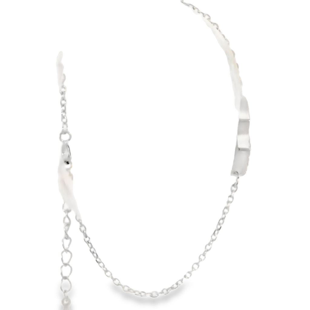 CUBIC ZIRCONIA STERLING SILVER BRACELET (HEARTS)