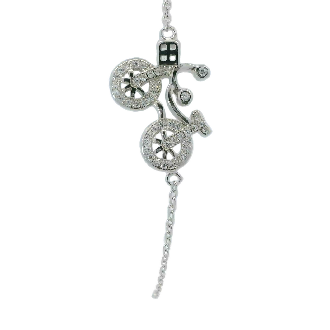 CUBIC ZIRCONIA STERLING SILVER BRACELET (BICYCLE)