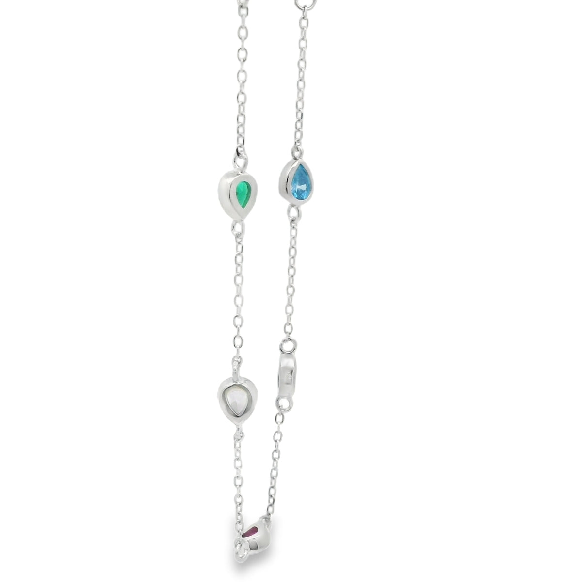 RAINBOW PEAR STERLING SILVER CZ BRACELET
