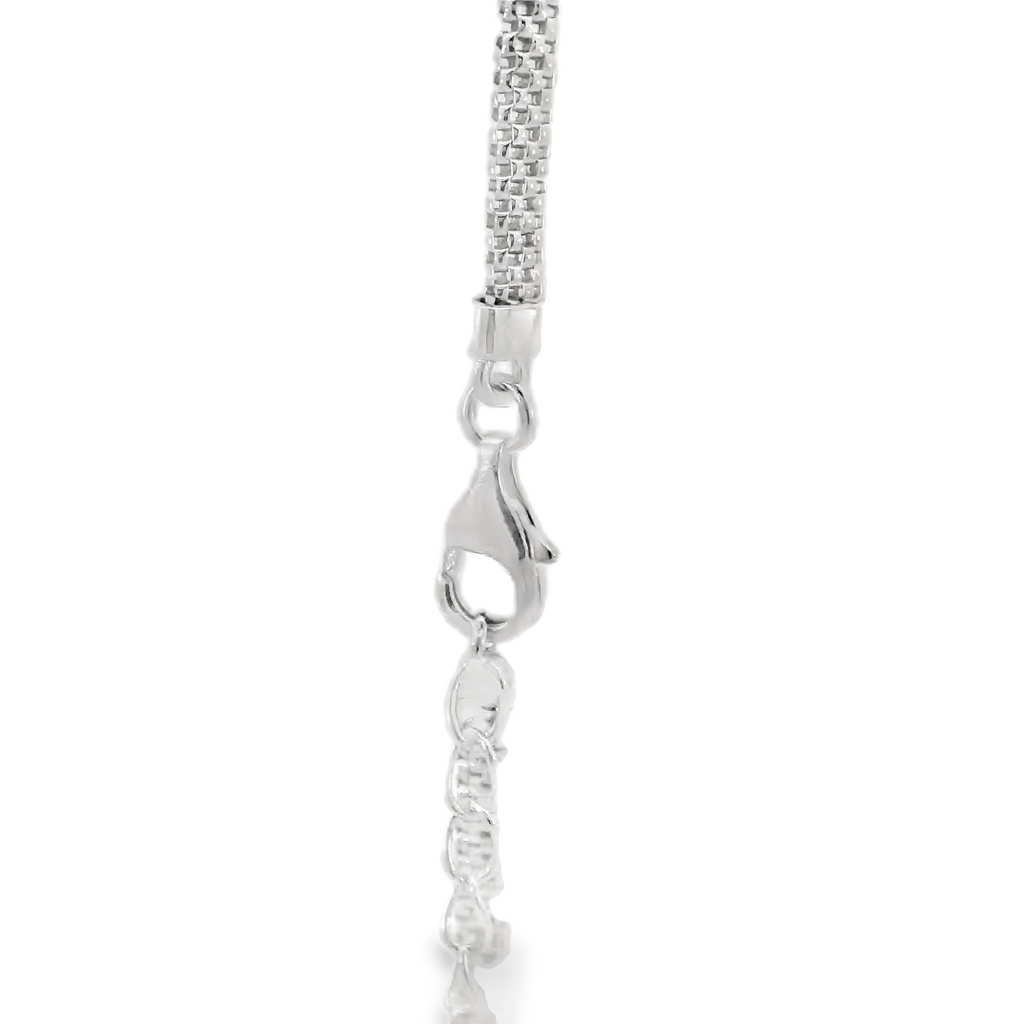 CUBIC ZIRCONIA STERLING SILVER NAUTICAL BRACELET (ANCHOR)