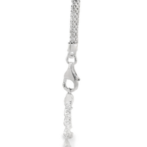 CUBIC ZIRCONIA STERLING SILVER NAUTICAL BRACELET (ANCHOR)