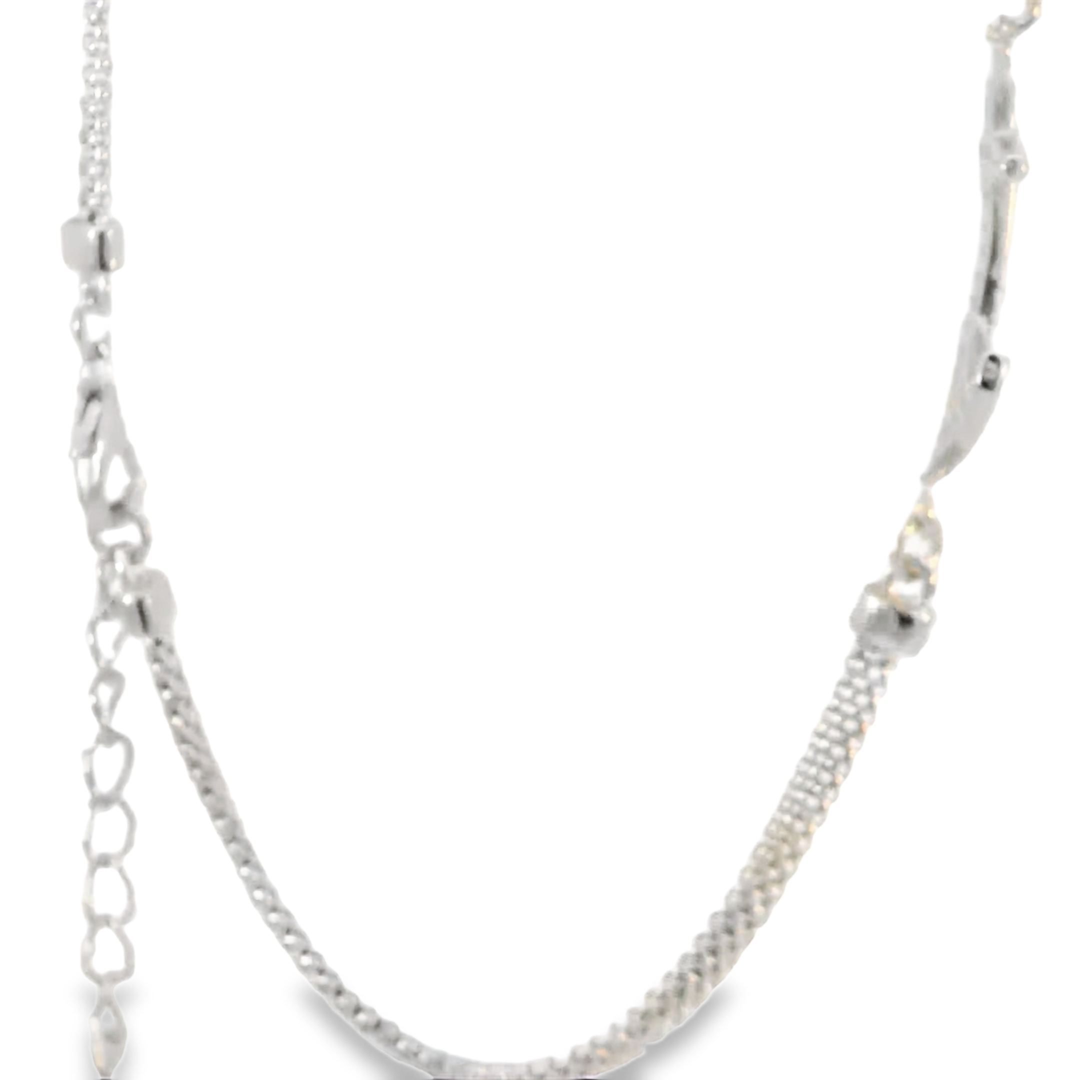 CUBIC ZIRCONIA STERLING SILVER NAUTICAL BRACELET (ANCHOR)