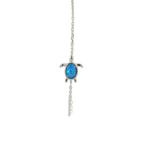 Sterling Silver lab opal bracelet (Turtle)