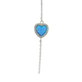 Sterling silver lab opal bracelet (heart)