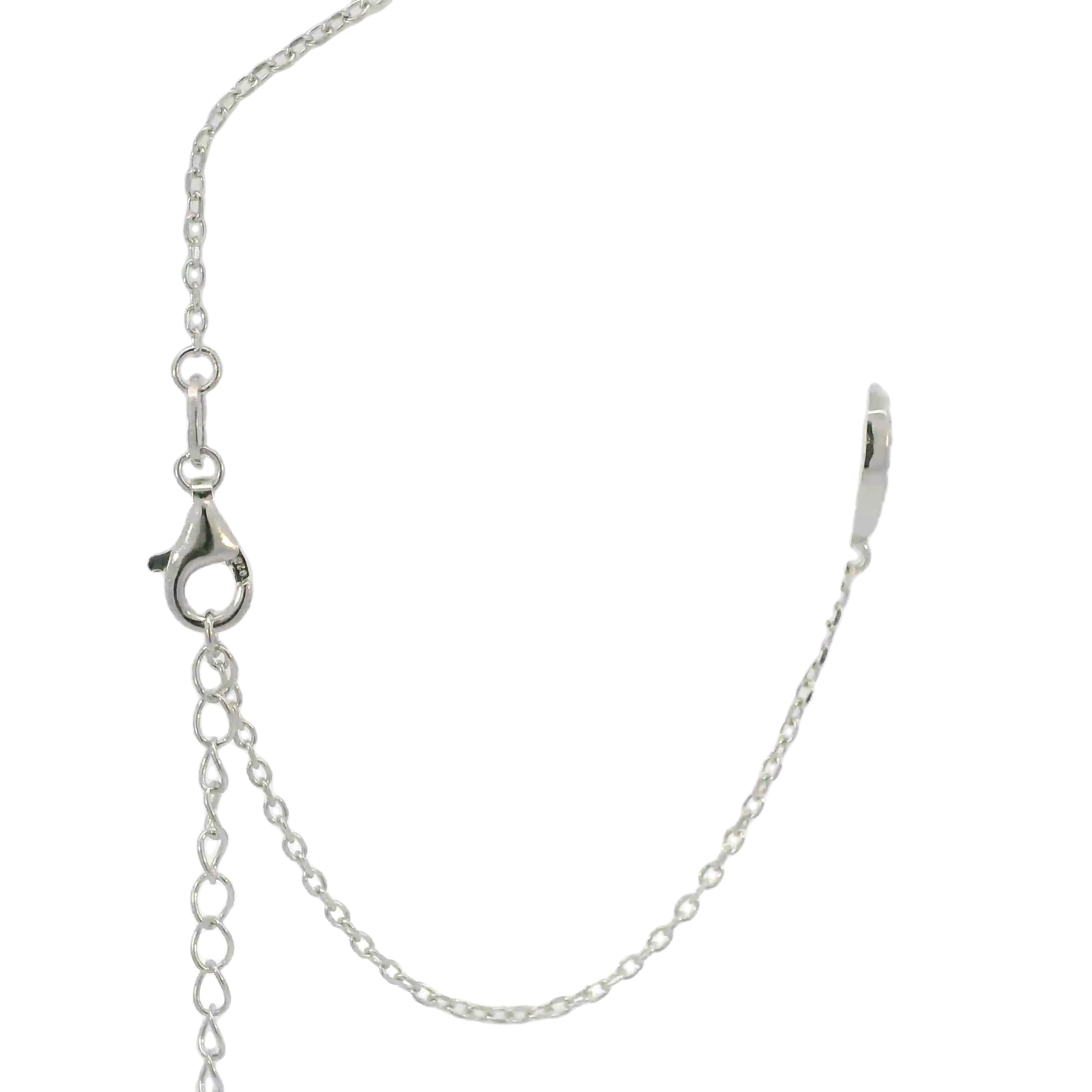 Sterling silver lab opal bracelet (Heart)
