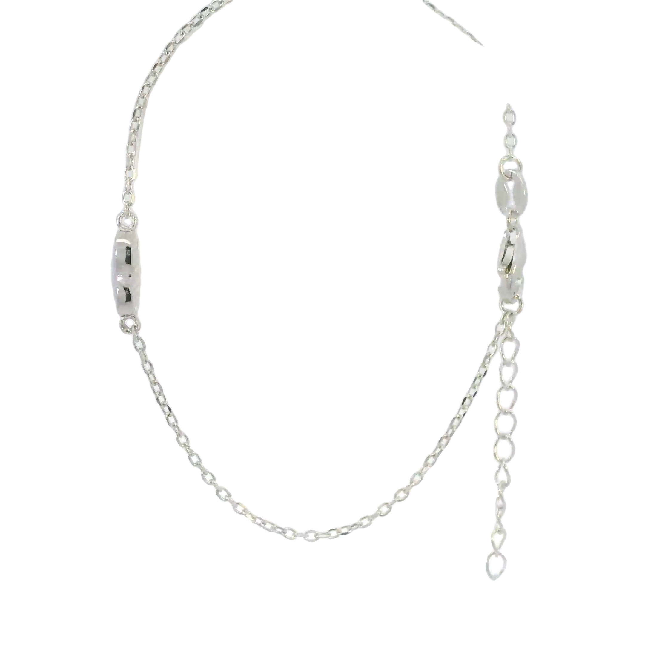 Sterling silver lab opal bracelet (Heart)