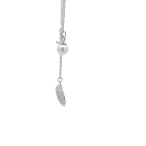 Sterling silver pearl necklace (Clam)