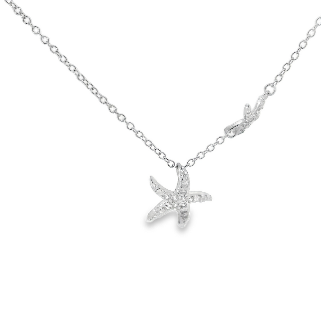 CUBIC ZIRCONIA STERLING SILVER NECKLACE (STARFISH)