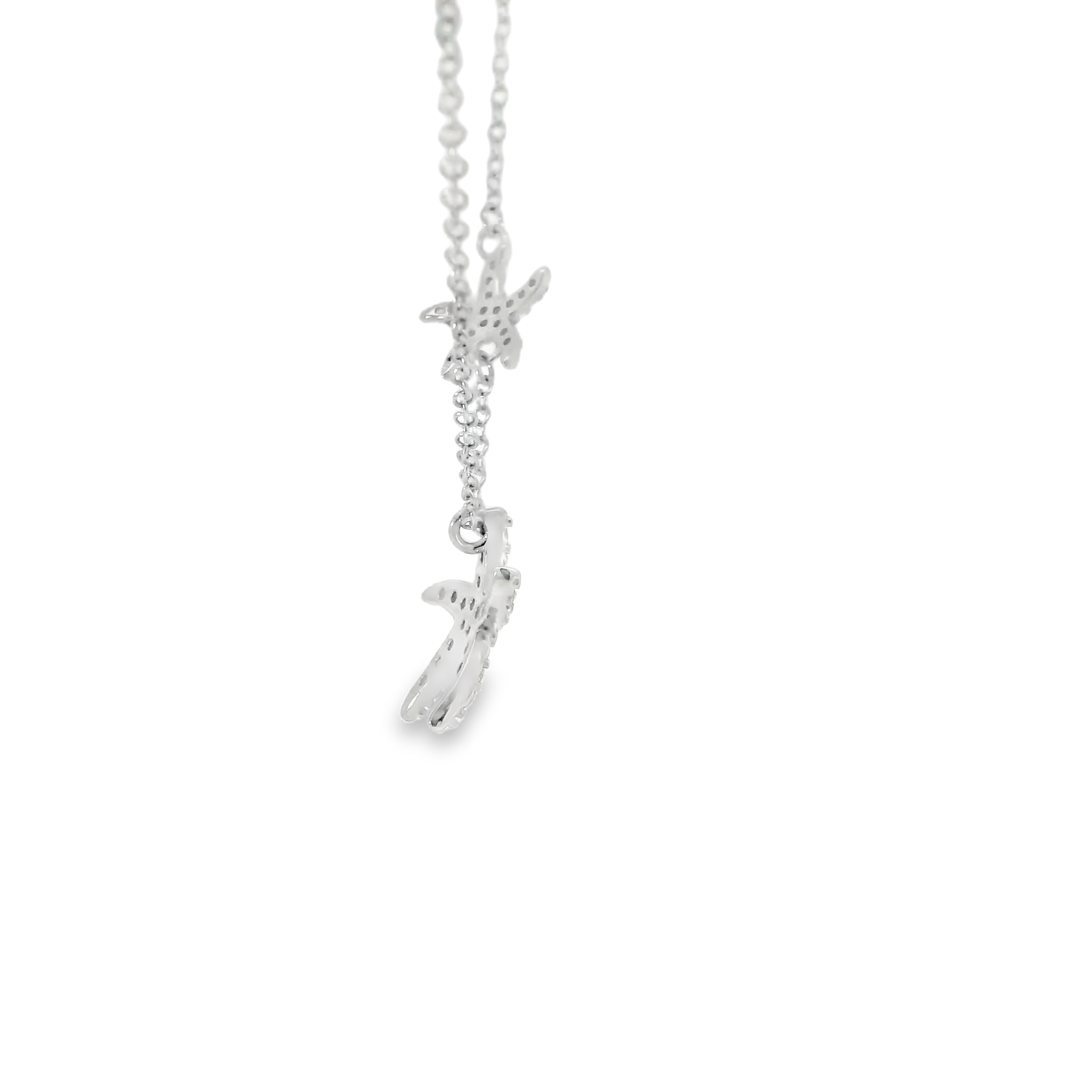 CUBIC ZIRCONIA STERLING SILVER NECKLACE (STARFISH)