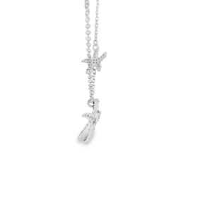 CUBIC ZIRCONIA STERLING SILVER NECKLACE (STARFISH)