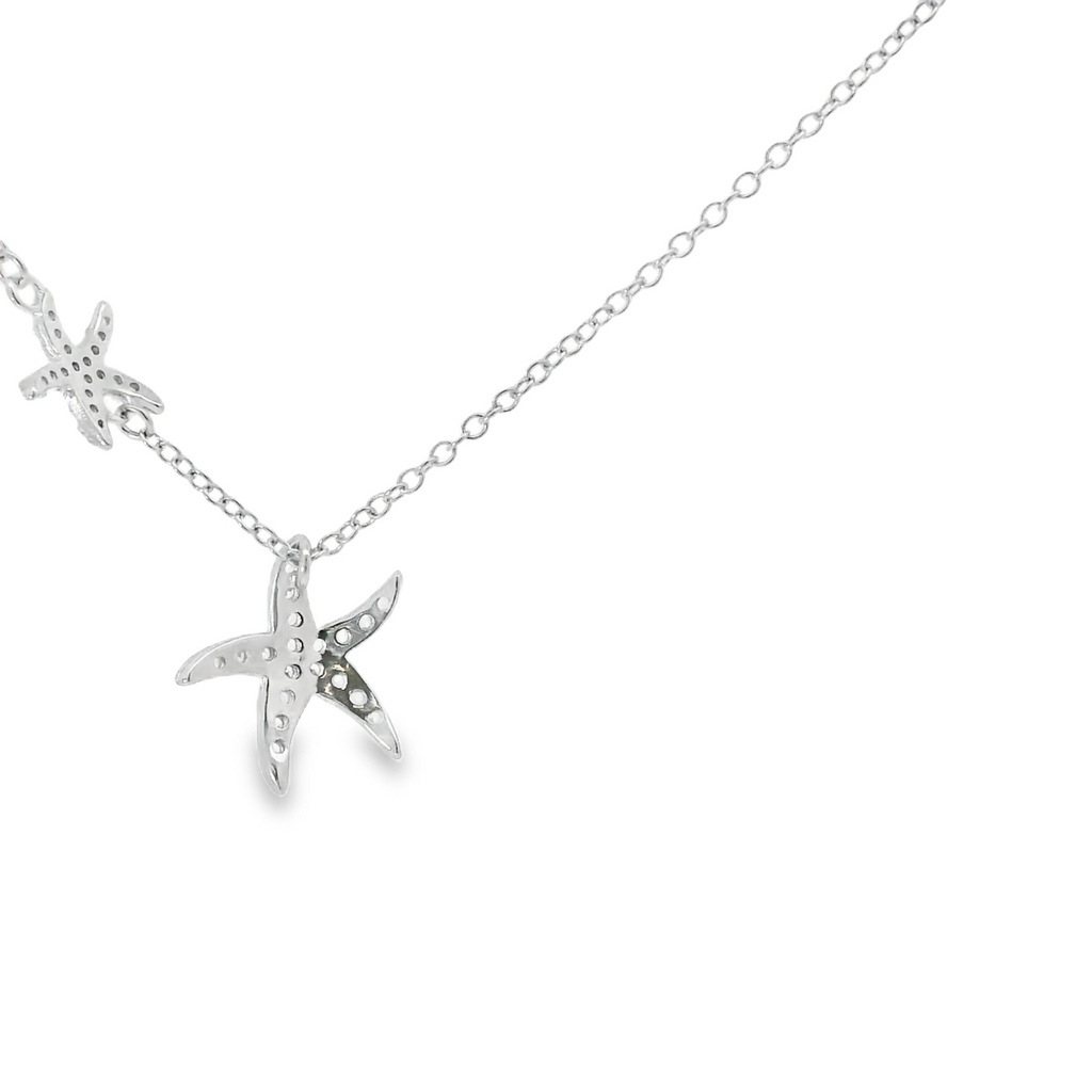 CUBIC ZIRCONIA STERLING SILVER NECKLACE (STARFISH)