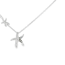 Load image into Gallery viewer, CUBIC ZIRCONIA STERLING SILVER NECKLACE (STARFISH)