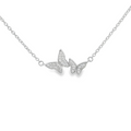 CUBIC ZIRCONIA STERLING SILVER NECKLACE (BUTTERFLY)
