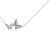 Load image into Gallery viewer, CUBIC ZIRCONIA STERLING SILVER NECKLACE (BUTTERFLY)