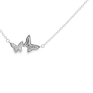 CUBIC ZIRCONIA STERLING SILVER NECKLACE (BUTTERFLY)