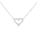 CUBIC ZIRCONIA HEART STERLING SILVER NEKLACE