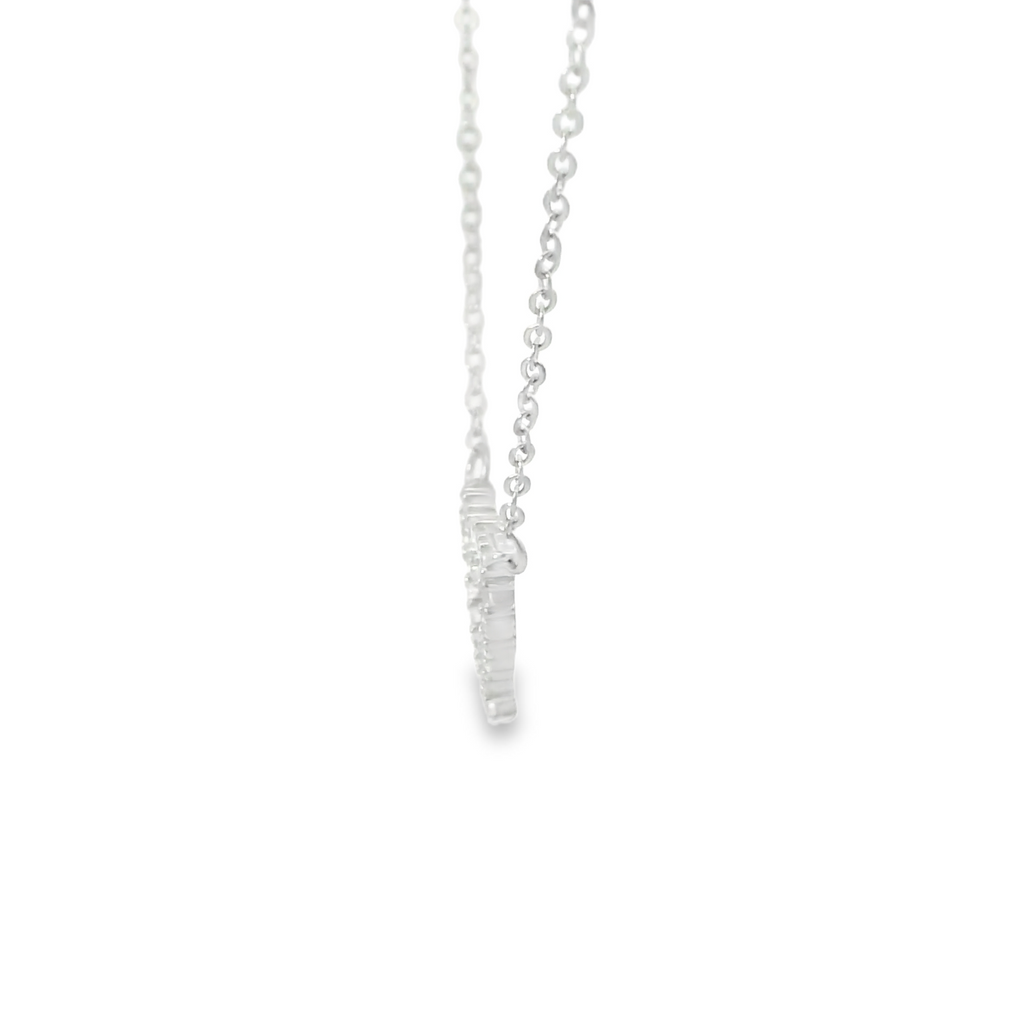 CUBIC ZIRCONIA HEART STERLING SILVER NEKLACE