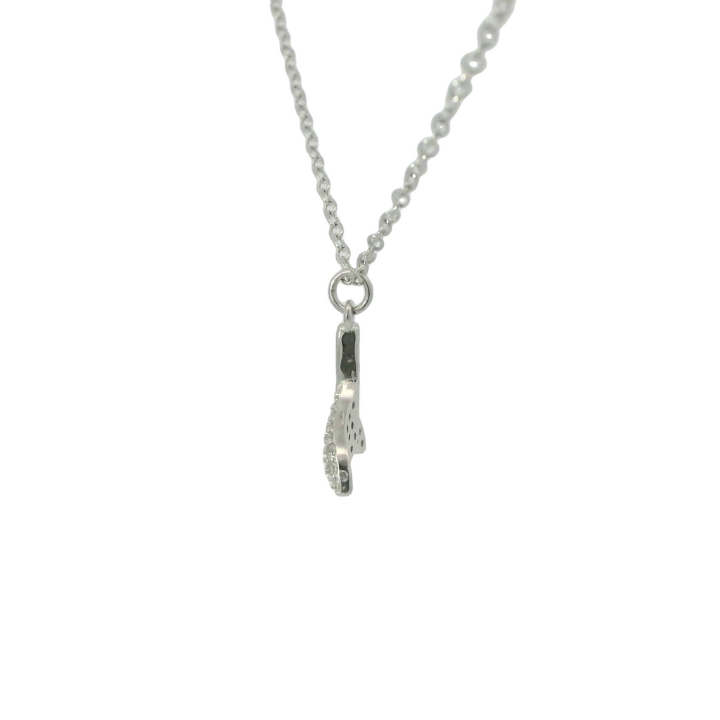 CUBIC ZIRCONIA STERLING SILVER NECKLACE (WHALE TAIL)