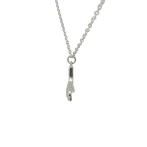 CUBIC ZIRCONIA STERLING SILVER NECKLACE (WHALE TAIL)