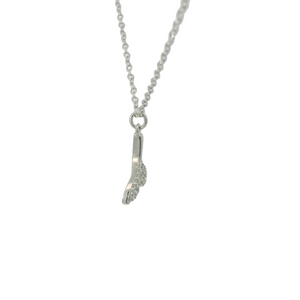 CUBIC ZIRCONIA STERLING SILVER NECKLACE (WHALE TAIL)