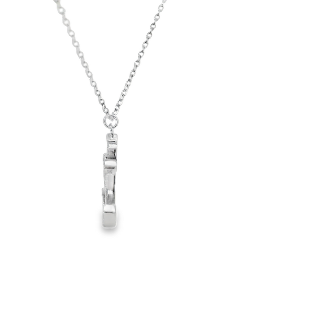 ANCHOR   WHITE CUBIC ZIRCONIA STERLING SILVER NECKLACE