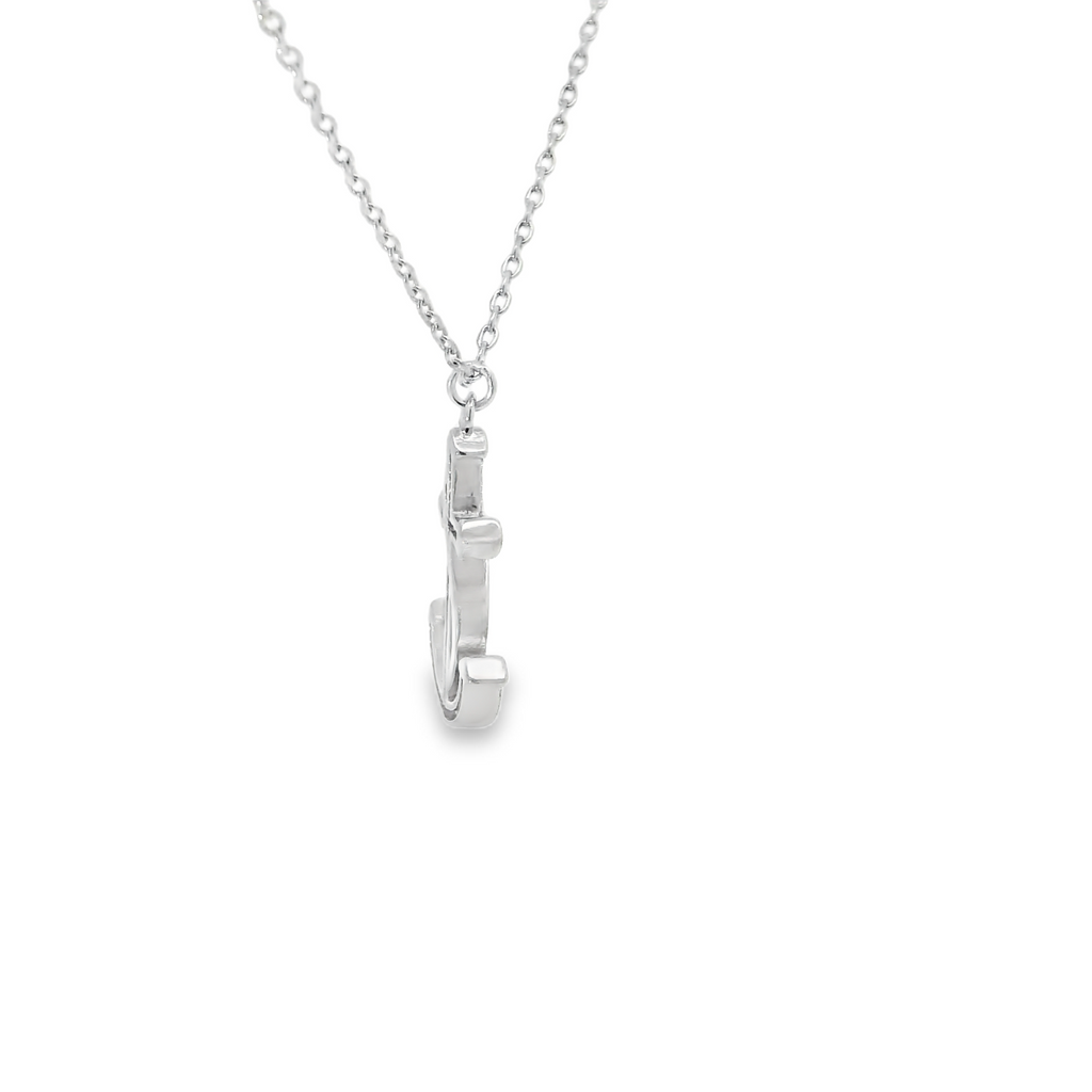 ANCHOR   WHITE CUBIC ZIRCONIA STERLING SILVER NECKLACE