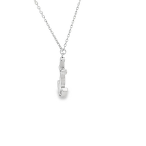 WHITE CUBIC ZIRCONIA STERLING SILVER NECKLACE (ANCHOR)