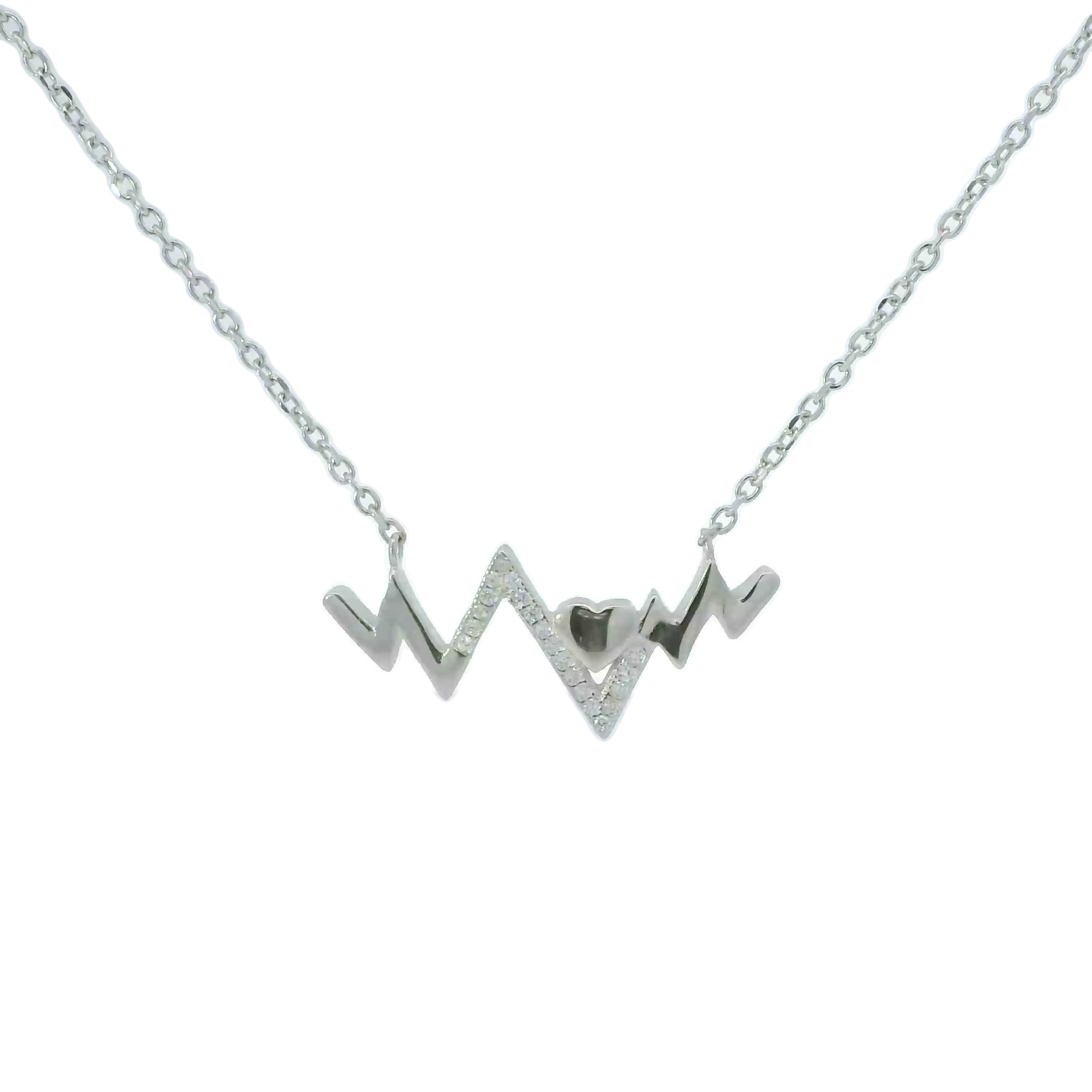Sterling silver cubic zirconia necklace (Heartbeat)
