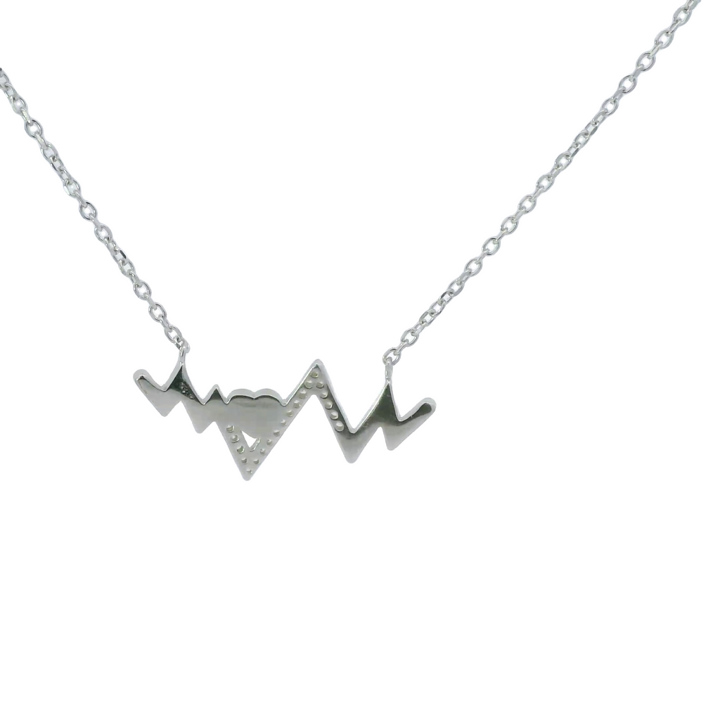 Sterling silver cubic zirconia necklace (Heartbeat)