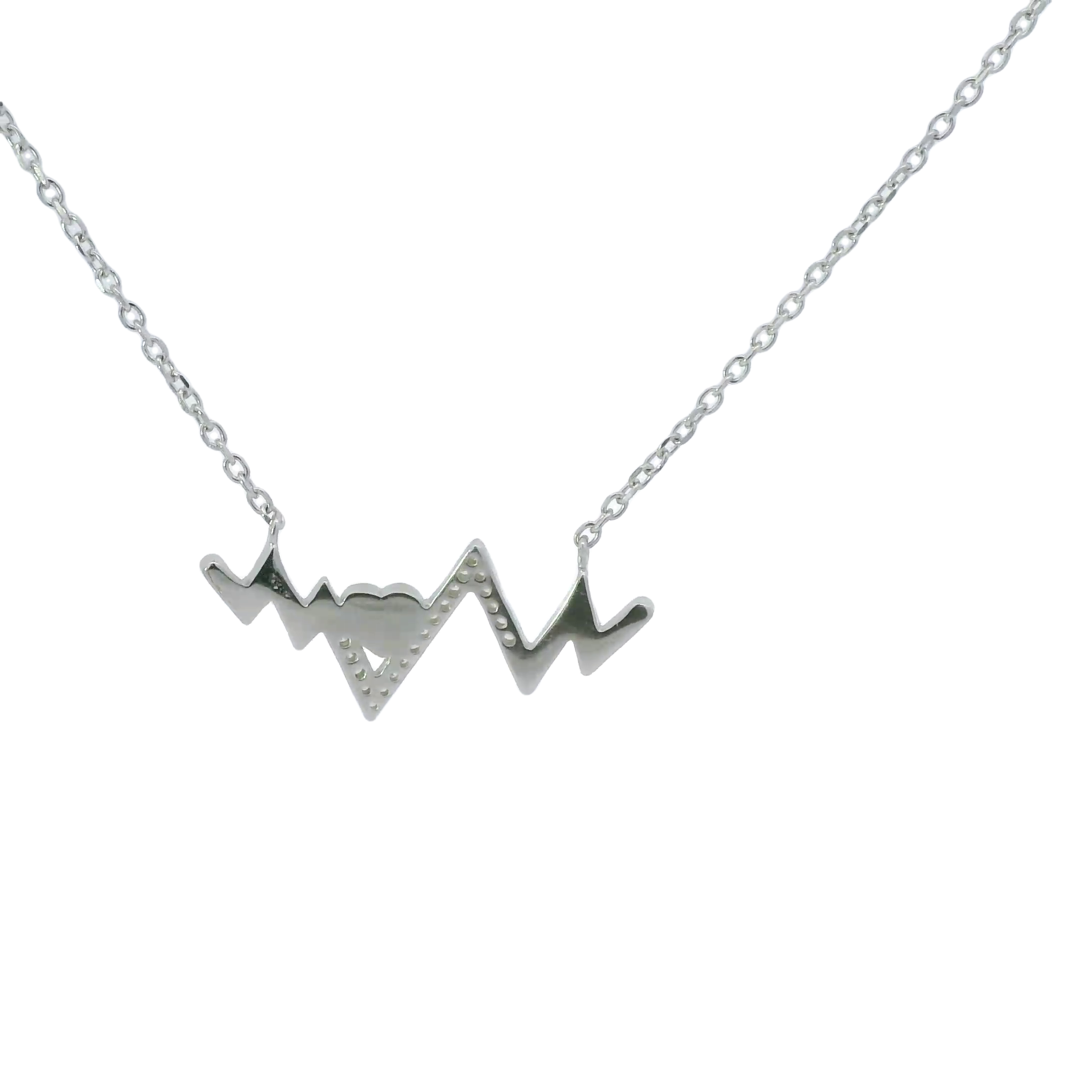 Sterling silver cubic zirconia necklace (Heartbeat)