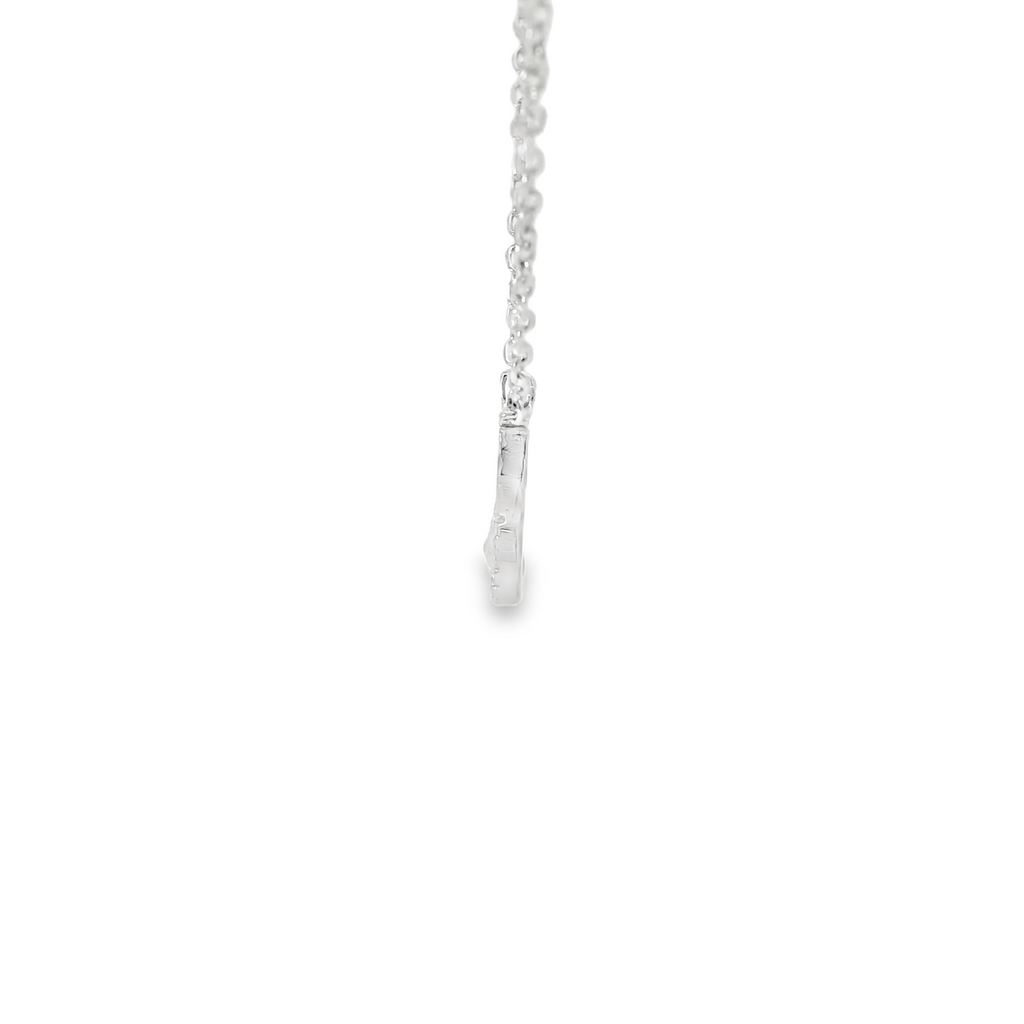 CUBIC ZIRCONIA BICYCLE STERLING SILVER NECKLACE