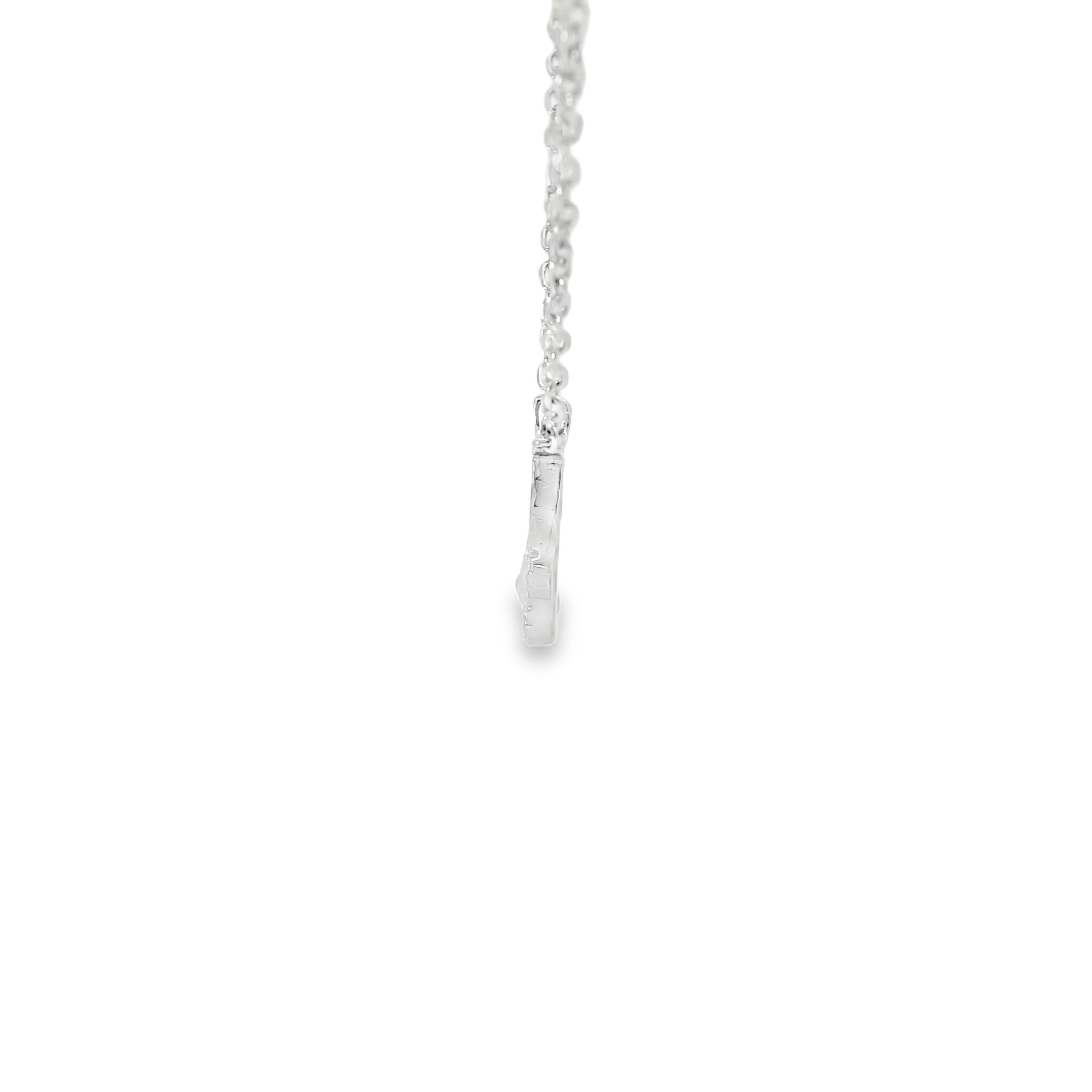 CUBIC ZIRCONIA BICYCLE STERLING SILVER NECKLACE