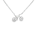 CUBIC ZIRCONIA BICYCLE STERLING SILVER NECKLACE