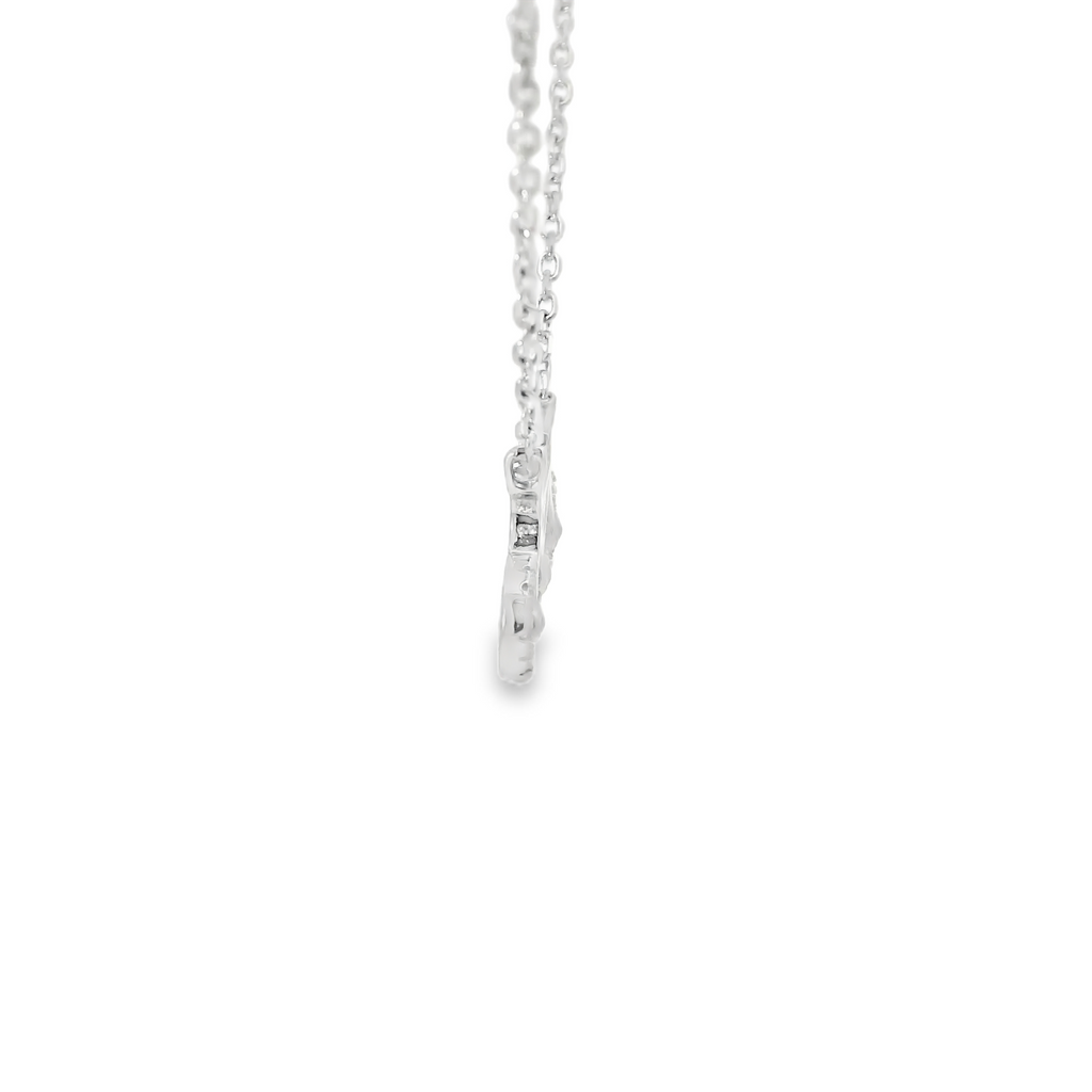 CUBIC ZIRCONIA BICYCLE STERLING SILVER NECKLACE