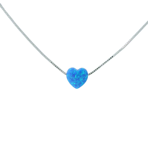 Sterling silver lap opal necklace (Heart)