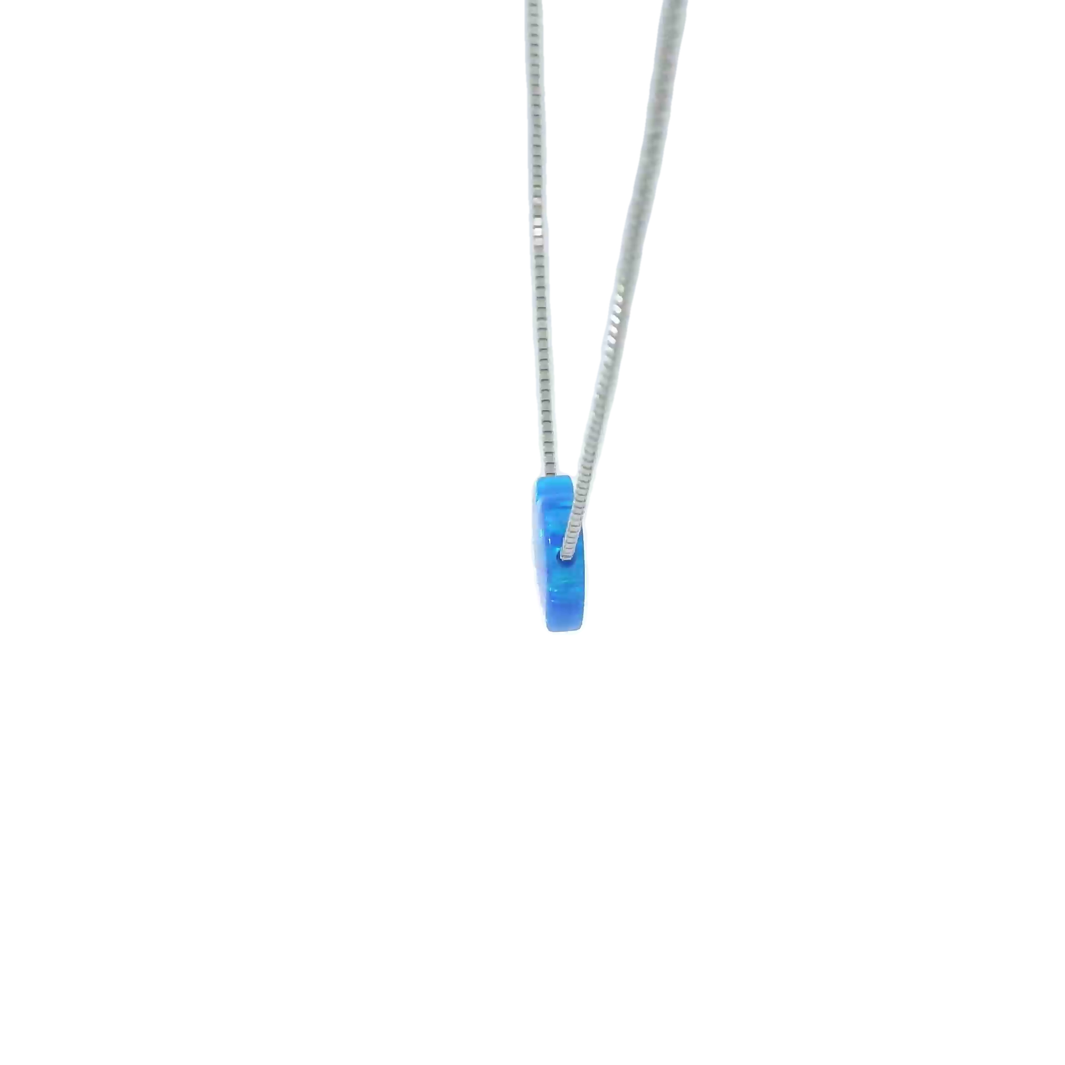 Sterling silver lap opal necklace (Heart)